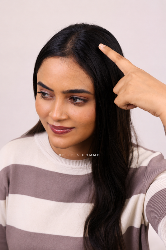 2" Partition Push Up Seamless Hair Patch  - Straight
